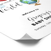 Poster Around The World Map Airplane Baby Shower Welcome (Coin)