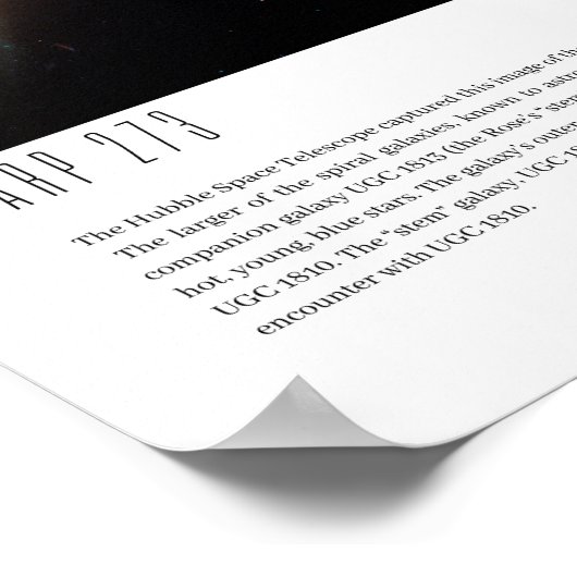 Poster Arp 273 Galaxies en interaction (télescope Hubble) (Coin)