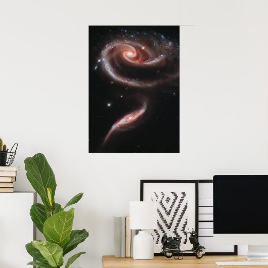 Poster Arp 273 Galaxies en interaction (télescope Hubble) (Bureau à domicile)