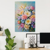 Poster Arrangement de fleurs peint (Bureau à domicile)