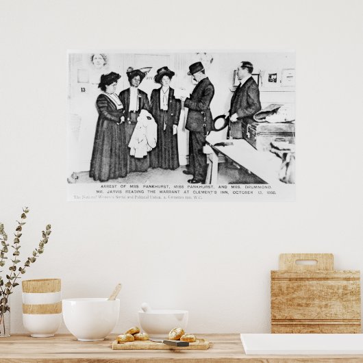 Poster Arrestation de Mme Pankhurst (Cuisine)