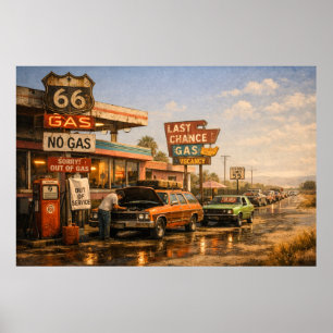 Poster Arrêt de gaz dernier chance Route 66