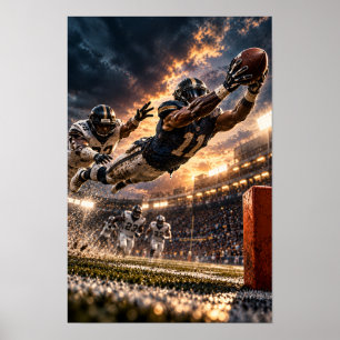 Poster Arrêt en plongée de football américain – Dramatiqu