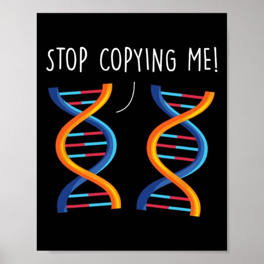 Poster Arrête de me copier Drôle de jeu de mots scientifi (Devant)