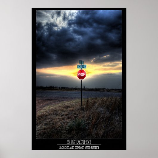 Poster ARRÊTE ! ! ! Regarde ce coucher de soleil ! (Devant)