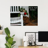 Poster Arrêter et sentir le Rose (Bureau à domicile)