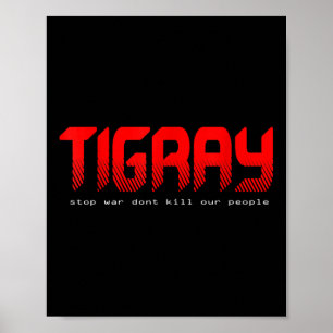Poster Arrêter la guerre au Tigré Ethiopie Carte du drape
