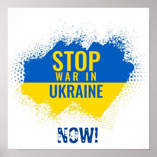 Poster Arrêter la guerre en Ukraine maintenant (Devant)