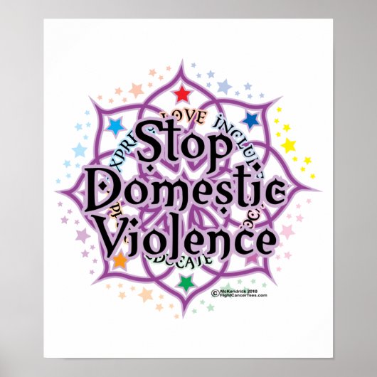 Poster Arrêter la violence domestique Lotus (Devant)