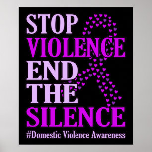 Poster Arrêter la violence et soutenir la violence domest