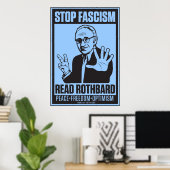 Poster Arrêter le fascisme : Lire l'impression Rothbard (Bureau à domicile)