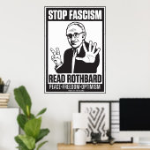 Poster Arrêter le fascisme : Lire l'impression Rothbard (Bureau à domicile)