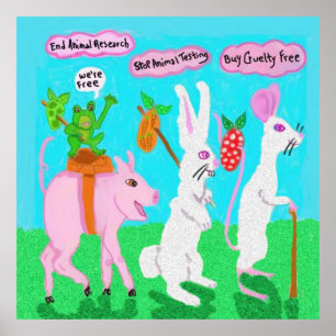 Poster Arrêter les tests sur les animaux