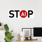 Poster Arrêter l'intelligence artificielle (Bureau à domicile)
