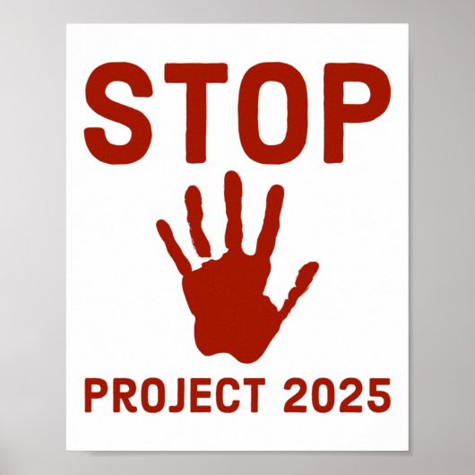 Poster Arrêter Project 2025 Horror Design With Handprint (Devant)