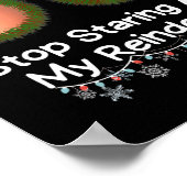 Poster Arrêtez De Piocher Sur Mon Reindeers Drôle Gag De  (Coin)