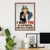 Poster Arrêtez de vous battre avec votre frère ! (Bureau à domicile)