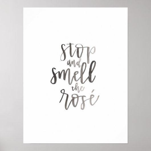 Poster Arrêtez et sentez le Rose' - Bar Cart Art (Devant)