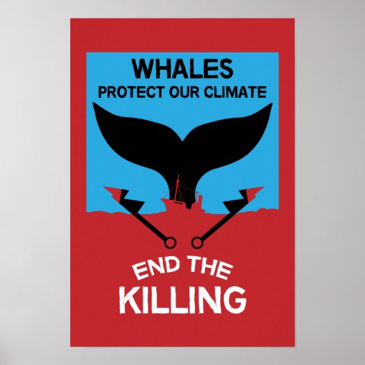 Poster Arrêtez la chasse à la baleine | Protection marine (Devant)