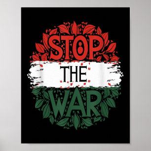 Poster Arrêtez la guerre, anti-guerre, Palestine libre, P