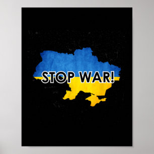 Poster Arrêtez la guerre en Ukraine Soutenez les Ukrainie
