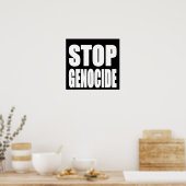 Poster Arrêtez le génocide. Message de protestation. (Cuisine)