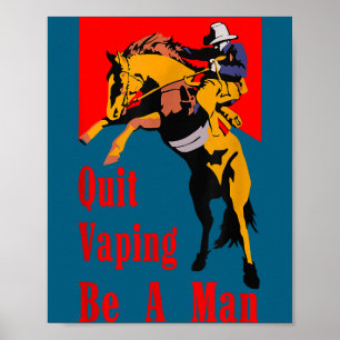 Poster Arrêtez l'homme de vapotage cowboy pour illustrati