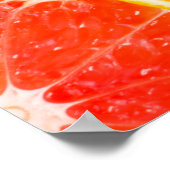 Poster Arrière-fond orangé et pamplemousse frais (Coin)