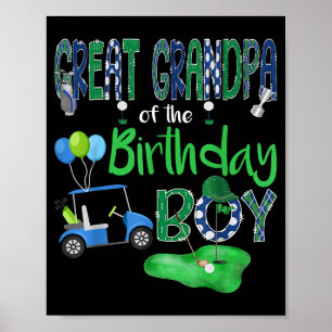 Poster Arrière-grand-père du garçon d'anniversaire trou e