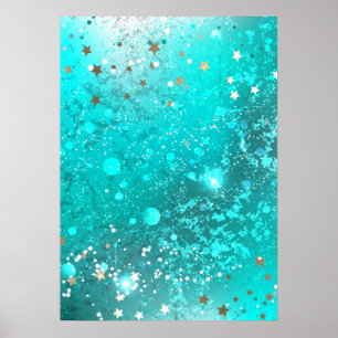 Poster Arrière - plan à huile Turquoise de la menthe