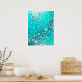 Poster Arrière - plan à huile Turquoise de la menthe (Cuisine)