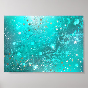 Poster Arrière - plan à huile Turquoise de la menthe