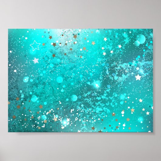 Poster Arrière - plan à huile Turquoise de la menthe (Devant)