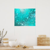 Poster Arrière - plan à huile Turquoise de la menthe (Cuisine)