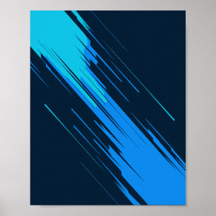 Poster Arrière - plan Abstrait Dynamic Blue Streaks
