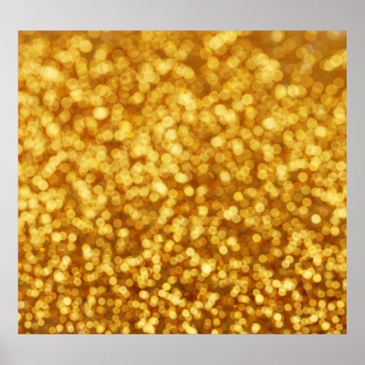 Poster Arrière - plan Abstrait Golden Light Bokeh (Devant)