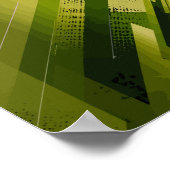 Poster Arrière - plan Abstrait vert dynamique (Coin)