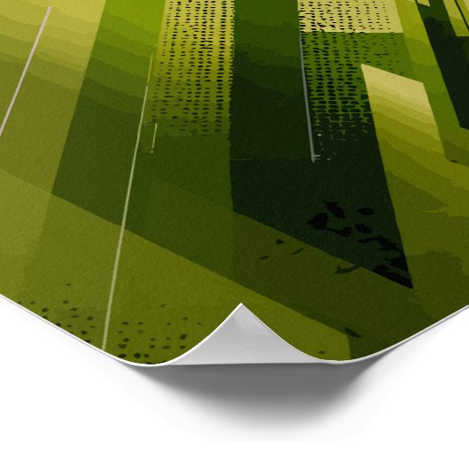 Poster Arrière - plan Abstrait vert dynamique (Coin)