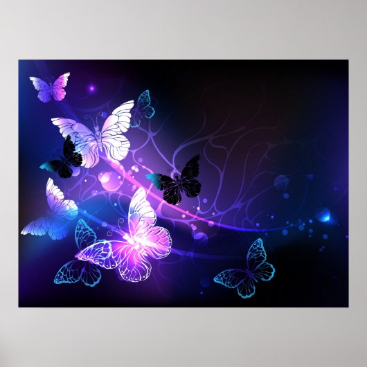 Poster Arrière - plan avec papillons de nuit (Devant)