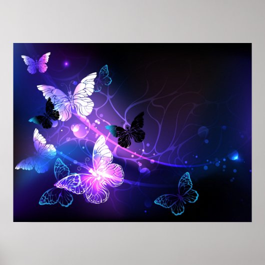 Poster Arrière - plan avec papillons de nuit (Devant)