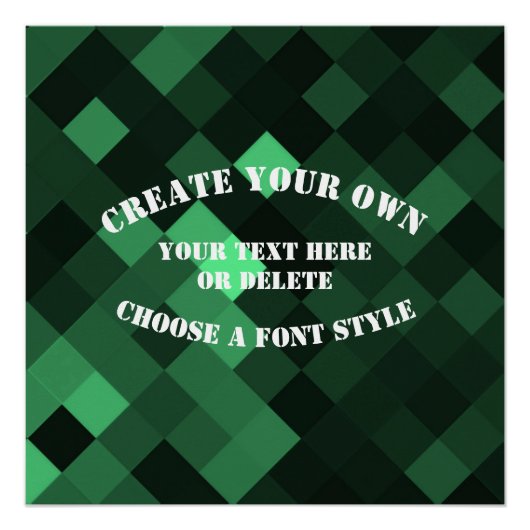 Poster Arrière - plan Big Pixel - Vert (Devant)