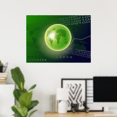 Poster Arrière - plan Binary Globe (Bureau à domicile)