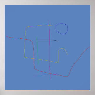 Poster Arrière - plan bleu uni minimaliste