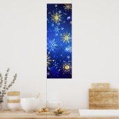 Poster Arrière - plan Bleu XMAS avec des flocons de neige (Cuisine)