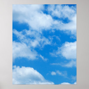 Poster Arrière - plan ciel bleu ciel blanc nuages céleste