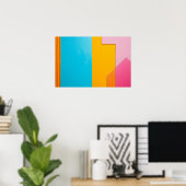 Poster Arrière - plan coloré de rectangles (Bureau à domicile)