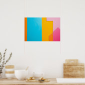Poster Arrière - plan coloré de rectangles (Cuisine)