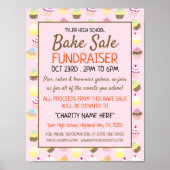 Poster Arrière - plan Cupcake, Charity Bake Sale Event Ad (Devant)