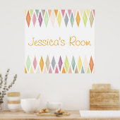 Poster Arrière - plan d'aquarelle conçu (Cuisine)