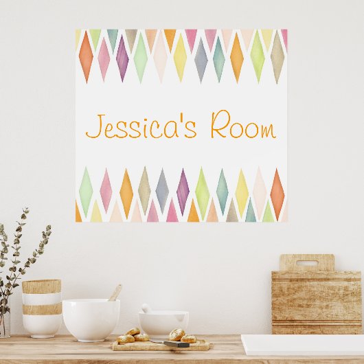 Poster Arrière - plan d'aquarelle conçu (Cuisine)